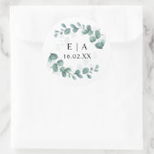 Sticker Rond Eucalyptus Mariage de verdure Bonbonniere (Sac)