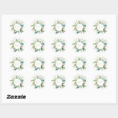 Sticker Rond Eucalyptus Mariage or et vert (Feuille)