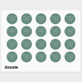 Sticker Rond Eucalyptus Mariage vert Enveloppe Phoques (Feuille)