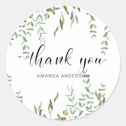 Sticker Rond Eucalyptus Merci (Devant)