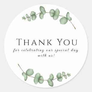 Sticker Rond Eucalyptus Merci d'avoir célébré avec nous