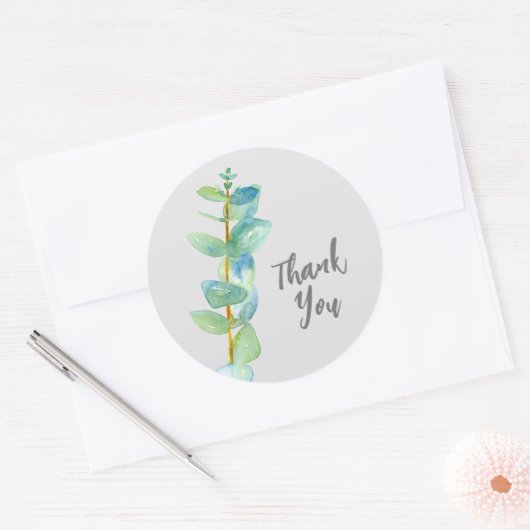 Sticker Rond Eucalyptus Merci Herb (Enveloppe)