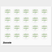 Sticker Rond Eucalyptus Merci Mariage vert Favoriser (Feuille)