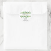 Sticker Rond Eucalyptus Merci Mariage vert Favoriser (Sac)
