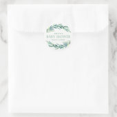 Sticker Rond Eucalyptus moderne | BABY SHOWER (Sac)