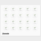 Sticker Rond Eucalyptus Monogram Mariage botanique (Feuille)