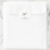 Sticker Rond Eucalyptus Monogram Mariage botanique (Sac)
