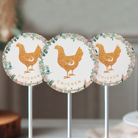 Sticker Rond Eucalyptus Pampas Protéines Poulet Sélection