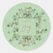 Sticker Rond Eucalyptus, Parties scintillant verte (Devant)