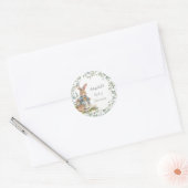Sticker Rond Eucalyptus Peter Rabbit Baby shower fille (Enveloppe)