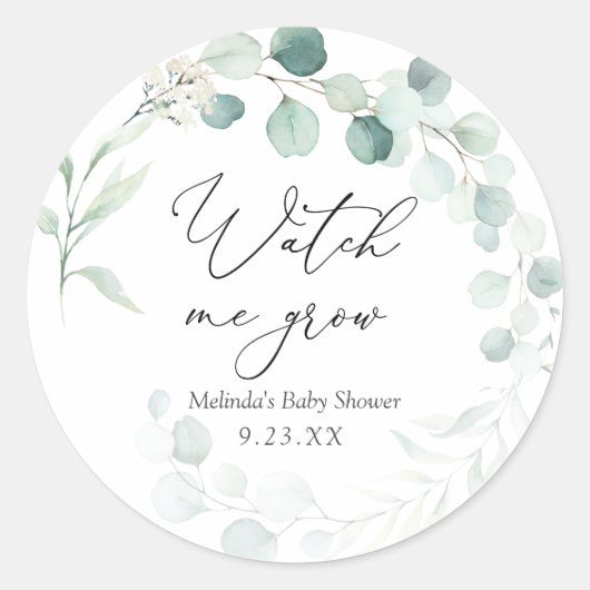 Sticker Rond Eucalyptus Regardez-moi Croire Plante Favoriser (Devant)