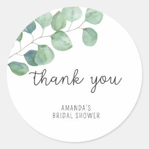 Sticker Rond Eucalyptus - remerciement pour la baby shower de l