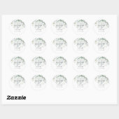 Sticker Rond Eucalyptus Rustique Mariage aquarelle (Feuille)