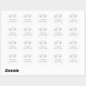 Sticker Rond Eucalyptus rustique Simple Mariage d'aquarelle flo (Feuille)