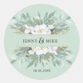 Sticker Rond Eucalyptus simple et élégant (Devant)