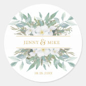 Sticker Rond Eucalyptus simple et élégant (Devant)