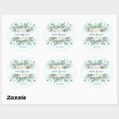 Sticker Rond Eucalyptus simple et élégant (Feuille)