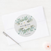 Sticker Rond Eucalyptus simple et élégant (Enveloppe)