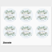 Sticker Rond Eucalyptus simple et élégant (Feuille)