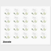 Sticker Rond Eucalyptus Simple Merci Floral Mariage Faveur (Feuille)