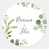 Sticker Rond Eucalyptus Sobres simples Mariages floraux (Devant)