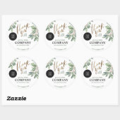 Sticker Rond Eucalyptus sur mesure Merci botanique d'affaires (Feuille)