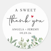 Sticker Rond Eucalyptus Un Merci doux Favor (Devant)