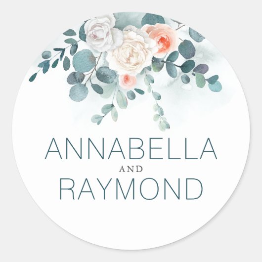 Sticker Rond Eucalyptus | Végétation florale Romantique (Devant)