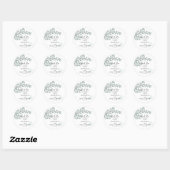 Sticker Rond Eucalyptus Verdure Boho Elégant Mariage (Feuille)