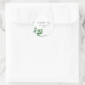 Sticker Rond Eucalyptus, Verdure, Faveur Mariage (Sac)