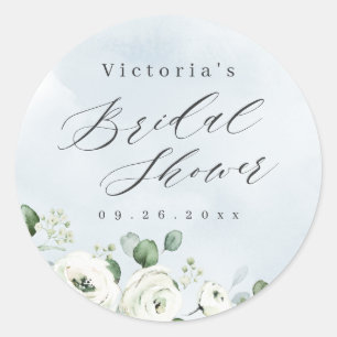 Sticker Rond Eucalyptus Verdure fleurie rustique nuptiale douch