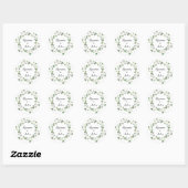 Sticker Rond Eucalyptus Verdure Mariage Enveloppe Seals (Feuille)