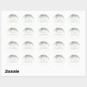 Sticker Rond Eucalyptus Verdure Mariage Favoriser Élégant Moder (Feuille)