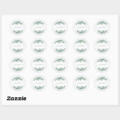 Sticker Rond Eucalyptus Verdure Mariage Moderne Enregistrer La  (Feuille)