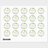 Sticker Rond Eucalyptus Verdure Merci Faveurs de mariage (Feuille)