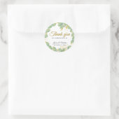 Sticker Rond Eucalyptus Verdure Merci Faveurs de mariage (Sac)