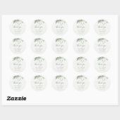 Sticker Rond Eucalyptus Verdure Or Feuille Mariage Merci (Feuille)