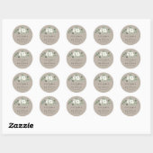 Sticker Rond Eucalyptus Vert blanc floral rustique monogramme (Feuille)