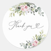 Sticker Rond Eucalyptus vert Fête des mariées florale (Devant)