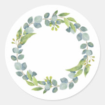 Eucalyptus Wreath Wedding Envelope Seals-Set Of 20