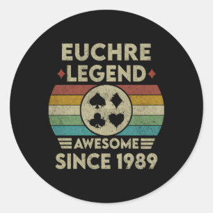 Sticker Rond Euchre Légende 33 Magnifique Depuis 1989 Euchre