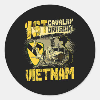 Sticker Rond Euh1 Huey Hélicoptère 1ère division de cavalerie V