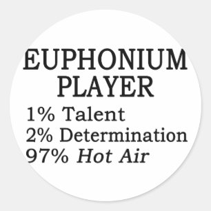 Sticker Rond Euphonium Player Hot Air