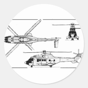 Sticker Rond Eurocopter-Super-Puma-SA-33