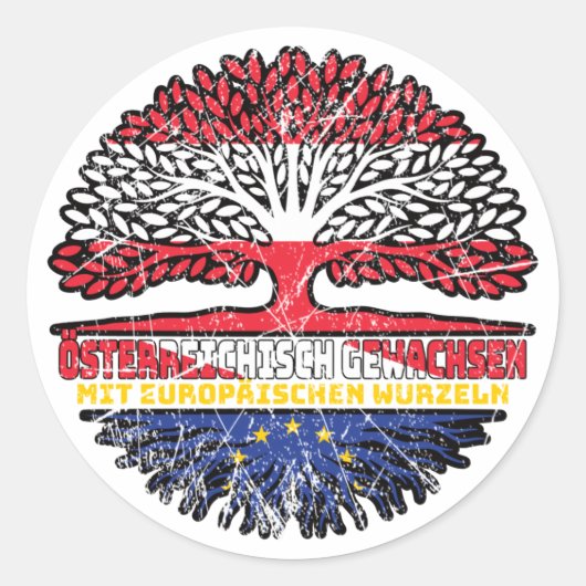 Sticker Rond Europa Europäisch Österreichisch Österreich Baum (Devant)
