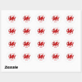 Sticker Rond Evans Welsh Dragon (Feuille)