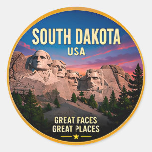 Sticker Rond Évasion dans les Black Hills du Dakota du Sud 🟡