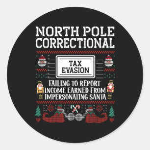 Sticker Rond Evasion - Elf Famille Noël Correspondant Papa oncl