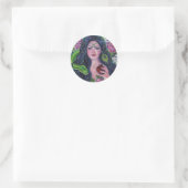 Sticker Rond Eve dans le jardin de la pomme python Eden par Ren (Sac)