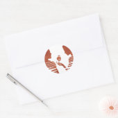 Sticker Rond Ève tend un pomme à Adam, Version Grunge 3/3 (Enveloppe)